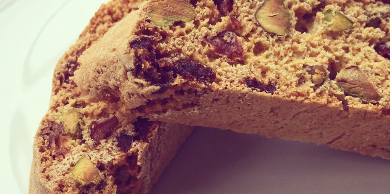 Cranberry, Pistachio and Whiskey Biscotti